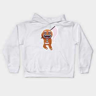 Christmas Sticker, Ginger Man Sticker Kids Hoodie